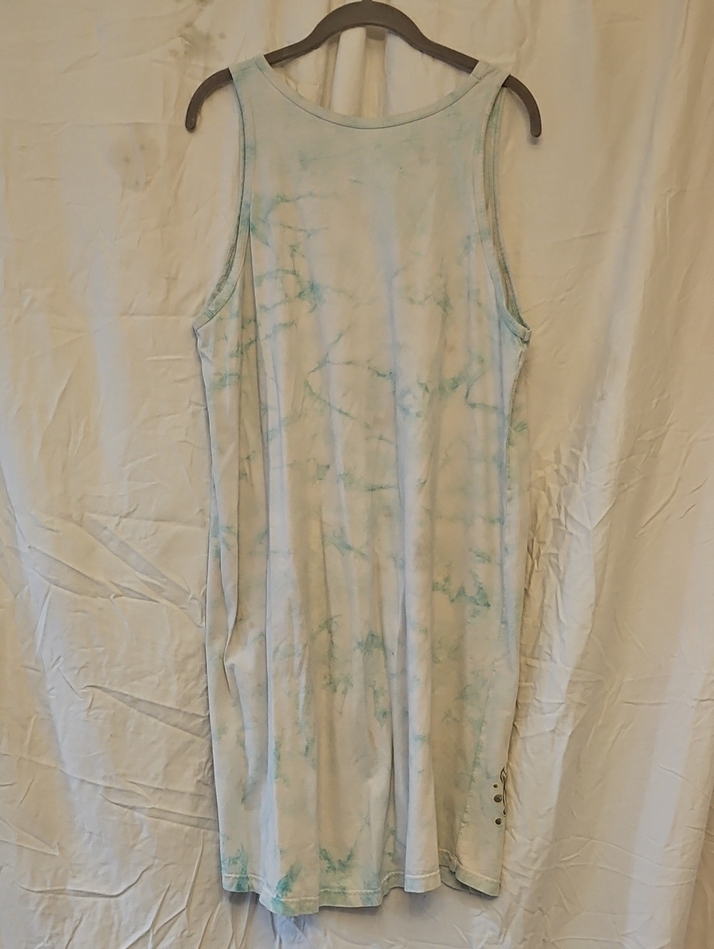 XL Cozumel Mexico Dolphin Tie-Dye Tank Dress in Pale Aqua - Picture 3 of 3